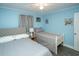 Comfortable bedroom with two beds, light blue walls, and tasteful beach decor at 5000 N Ocean Blvd. # F2, North Myrtle Beach, SC 29582