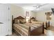 Bedroom featuring two beds, a window, ceiling fan and neutral paint at 603 S Ocean Blvd. # 1205, North Myrtle Beach, SC 29582