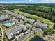 Scenic aerial view of condos, a pool, and golf course in a beautifully landscaped community at 6203 Catalina Dr. # 1832, North Myrtle Beach, SC 29582