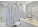 Well-lit bathroom with shower-tub combination, vanity, and neutral finishes at 6203 Catalina Dr. # 1832, North Myrtle Beach, SC 29582