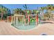 Vibrant splash pad area with palm tree accents at 6900 N Ocean Blvd. # 208, Myrtle Beach, SC 29572