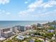 A scenic aerial view of the town near a beach showcasing multiple resorts and hotel towers near the ocean at 7100 Ocean Blvd. N # 1425, Myrtle Beach, SC 29572