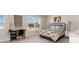 Bright bedroom with a large window, a desk, and a comfortable bed with decorative pillows at 867 Ireland Dr., Longs, SC 29568