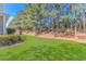 Manicured backyard with green grass, mature pine trees, and privacy landscaping at 139 Chenoa Dr. # D, Murrells Inlet, SC 29576