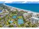 Beautiful aerial view of resort, condos, tennis courts and beach access at 14290 Ocean Hwy. # 210, Pawleys Island, SC 29585