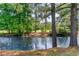 Scenic view of a tranquil pond surrounded by lush trees and foliage at 1486 Medinah Ln., Murrells Inlet, SC 29576