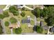 Birds-eye view of the property, displaying the house layout, yard space, and surrounding neighborhood at 153 Busbee St., Conway, SC 29526