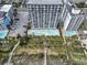 Aerial view of the condo with pools, seating, and nearby beach offering many recreational options at 2300 N Ocean Blvd. # 1430, Myrtle Beach, SC 29577