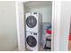 Convenient in-unit laundry closet with stackable washer and dryer at 2406 N Ocean Blvd. # 803, Myrtle Beach, SC 29577