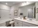 Bright bathroom featuring a double vanity and a bathtub/shower combo at 269 Mayflower Dr., Calabash, NC 28467