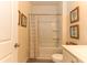 Small bathroom with tub/shower combo and seashell themed decor at 304 Clear Lake Dr., Conway, SC 29526