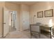 Home office with stylish chair and rustic wooden desk at 304 Clear Lake Dr., Conway, SC 29526