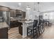 Stylish kitchen island with granite countertops and seating, open to the dining area at 3056 Skylar Dr., Myrtle Beach, SC 29577