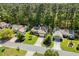 Aerial view of the house shows a lovely landscaped lawn and surrounding trees at 3157 Hermitage Dr., Little River, SC 29566