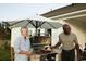 Outdoor grilling area features a built-in grill, counter space, and room for guests to gather at 352 Magnolia Terrace Dr, Myrtle Beach, SC 29579