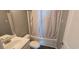 This bathroom features a shower and a vanity with a sink at 3863 Stern Dr., Conway, SC 29526