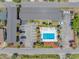 Aerial view of a building complex with parking, pool and landscaping at 4516 Seaview St. # 135, North Myrtle Beach, SC 29582