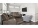 Comfortable living room featuring hardwood floors, a built-in fireplace, and comfortable seating at 6001- 5432 S Kings Highway, Myrtle Beach, SC 29575