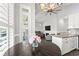 Open living space featuring a breakfast nook, kitchen island, comfortable seating, and modern design elements at 6001- 5432 S Kings Highway, Myrtle Beach, SC 29575