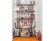 Stylish bookshelf filled with books, vases, and decorative pottery at 640 Willowbank Rd., Georgetown, SC 29440
