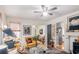 Cozy living room with hardwood floors, stylish decor, and open doorway to dining area at 640 Willowbank Rd., Georgetown, SC 29440