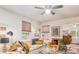 Eclectic living room with a plush sofa, unique decor, and natural light at 640 Willowbank Rd., Georgetown, SC 29440