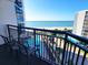 Enjoy oceanfront views from the condo balcony, overlooking the beach and community pool at 7100 N Ocean Blvd. # 621, Myrtle Beach, SC 29572