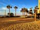 Beach volleyball court with palm trees and ocean views at 7100 N Ocean Blvd. # 621, Myrtle Beach, SC 29572