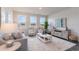 Cozy living room featuring neutral decor, comfortable seating, large windows, and stylish accents at 7367 Meadow Walk Loop, Loris, SC 29569
