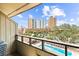 Balcony view featuring a clear view of the pool and city buildings at 9501 Shore Dr. # C-328, Myrtle Beach, SC 29572