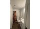 Bathroom with a single sink vanity, tub shower combo with decorative curtain at 972 Mount Carmel Rd., Hemingway, SC 29554