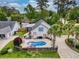 Aerial view of home with pool, patio, and fenced-in yard at 106 Willow Ridge Rd., Myrtle Beach, SC 29588