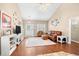Comfortable living room with hardwood floors, a vaulted ceiling and neutral paint at 106 Willow Ridge Rd., Myrtle Beach, SC 29588