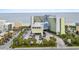 Stunning aerial view of the Coral Beach Resort, showcasing ocean access, and ample parking at 1105 S Ocean Blvd. # 630, Myrtle Beach, SC 29577