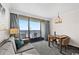 Comfortable living area featuring a sofa, dining area, and beautiful ocean view at 1105 S Ocean Blvd. # 630, Myrtle Beach, SC 29577