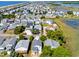 Wide aerial shot of a home near both the ocean and a serene marsh, offering diverse views at 118 Seaside St., Holden Beach, NC 28462