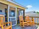 Relaxing porch with rocking chairs; an inviting outdoor space for enjoying the scenery at 118 Seaside St., Holden Beach, NC 28462