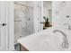Bathroom featuring white counters and marble shower at 140 Zinnia Dr., Myrtle Beach, SC 29579