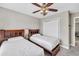 Neutral bedroom with two twin beds and ceiling fan at 140 Zinnia Dr., Myrtle Beach, SC 29579