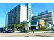 View of Landmark Resort's exterior showcasing its oceanfront location and modern architecture at 1501 S Ocean Blvd. # 1107, Myrtle Beach, SC 29577
