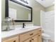 Bathroom with vanity, toilet, tub and shower combination at 1676 Elder Ln., Galivants Ferry, SC 29544