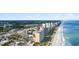 Aerial view showcasing the coastline and buildings of Myrtle Beach, South Carolina at 2000 N Ocean Blvd. # 301, Myrtle Beach, SC 29577