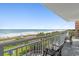 Oceanfront balcony view with seating offers stunning views of the beach and surf at 2000 N Ocean Blvd. # 301, Myrtle Beach, SC 29577