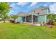 Lush backyard features healthy green grass, landscaping, and a screened-in porch at 2004 Crow Field Ct., Myrtle Beach, SC 29579