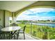 Balcony overlooking a beautiful waterfront view, complete with seating at 2151 Bridge View Ct. # 2302, North Myrtle Beach, SC 29582