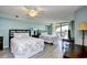 Comfortable bedroom with two beds, a ceiling fan, and sliding glass doors to a balcony at 2151 Bridge View Ct. # 2302, North Myrtle Beach, SC 29582