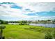 Beautiful waterfront view with a lush green lawn extending to the Intracoastal Waterway at 2151 Bridge View Ct. # 2302, North Myrtle Beach, SC 29582