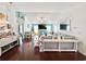 Spacious living room with hardwood floors and coastal-inspired decor, perfect for relaxing and entertaining at 2217 Belladora Rd., Conway, SC 29527