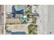 Aerial view of a private backyard pool and beach access with neighboring homes at 2808 N Ocean Blvd., North Myrtle Beach, SC 29582