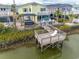 Aerial shot of the backyard featuring outdoor hot tub, lounging area, and private boat dock on the waterway at 314 45Th Ave. N, North Myrtle Beach, SC 29582